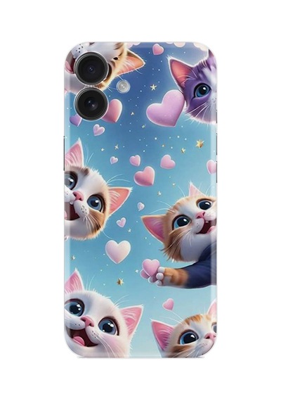 Apple İphone Uyumlu 16 Kılıf Boutique Baskılı Resimli Kalp Ve Kedi Pcode -035