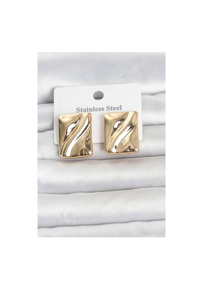 316l Çelik Gold Renk Plaka Model Kadın Küpe Tj-bkp11806 Evimdeyokyok