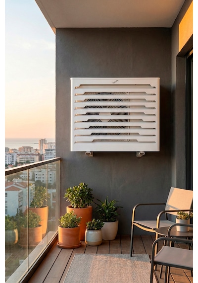 Klima Motoru/dış Ünite Gizleme/koruma Kafesi Xl 120x62x150 H Radius Beyaz