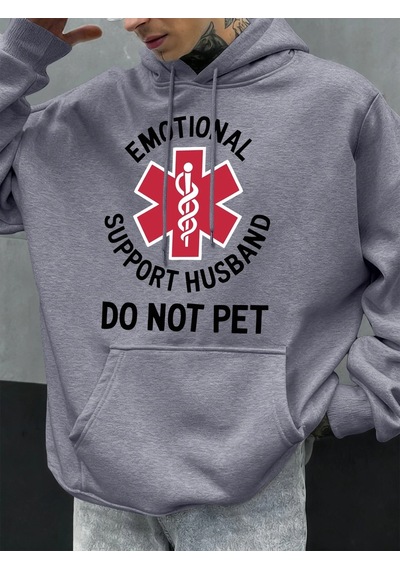 Startmore Tarzsokak Duygusal Destek Eşinizi Sarmayın Baskılı Erkek Kapüşonlu Üstleri Hip Hop Modası Kapüşonlu Son Gri