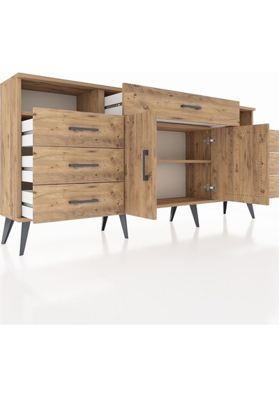 Arges Konsol 4 Raflı 7 Çekmeceli 2 Kapaklı 176x30x83 Çam-çam/çam Çam/çam Arges Konsol 4 Raflı 7 Çekmeceli 2 Kapaklı 176x30x83 Çam-çam/çam Çam/çam