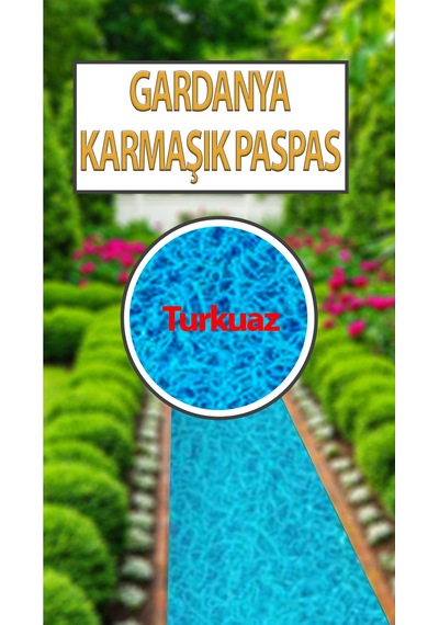 Gardenya Kıvırcık Karmaşık Paspas, Halı, Yolluk Kaymaz 100 Cm En 12 Mm Kalınlık Turkuaz