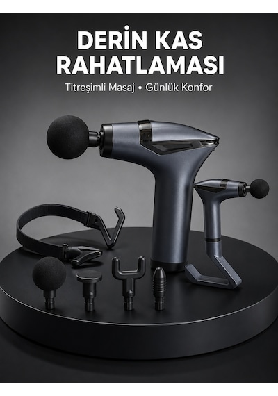 Taşınabilir 3in1 Masaj Aleti Şarjlı Titreşimli Esneme Bantlı Yeni Nesil Standart