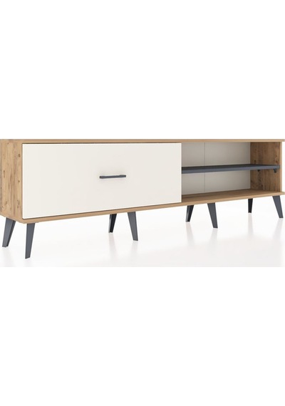 Arges Tv Ünitesi Tek Raflı Tek Çekmeceli 176x30x51 Çam-antrasit/aytaşı Antrasıt/aytası Arges Tv Ünitesi Tek Raflı Tek Çekmeceli 176x30x51 Çam-antrasit/aytaşı Antrasıt/aytası