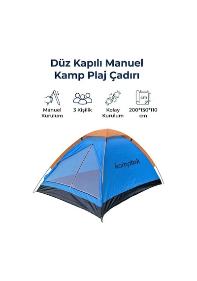 3 Kişilik Manuel Kamp Ve Plaj Çadırı - Sineklikli, Su Geçirmez Tabanlı, Rüzgara Dayanıklı Çadır 200x150x110 Cm Manuel Plaj Kamp Çok Renkli 3 Kişilik Manuel Kamp Ve Plaj Çadırı - Sineklikli, Su Geçirmez Tabanlı, Rüzgara Dayanıklı Çadır 200x150x110 Cm Manuel Plaj Kamp Çok Renkli