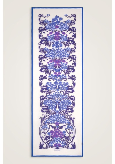 İmannooor Gelincik Kırmızı Pamuk Floş Şal 72x212 Mor-purple