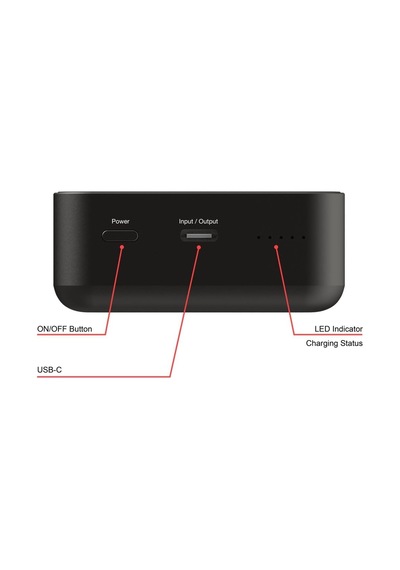 20000 Mah Manyetik Kablosuz Magsafe Powerbank, Usb-c Pd, Siyah