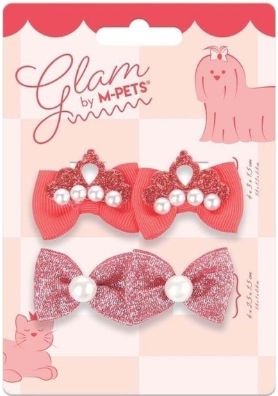 M-pets Glam Fiyonklu Kedi Ve Köpekler İçin Aksesuar Toka Kırmızı Mor