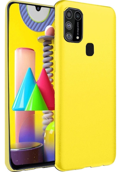 Samsung Galaxy Uyumlu M31 Kılıf Nano İçi Kadife Silikon -  Sarı Çok Renkli