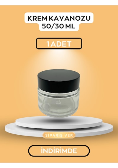 Krem Kavanozu 30 Ml Buzlu/normal Cam Siyah Kapak Normal Cam 30 Cc