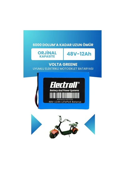 Volta Greene Batarya Standart Kapasite Lifepo4 48v 12ah Elektrikli Motorsiklet Bataryası