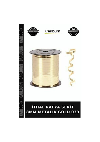Premium İthal Rafya Şerit 8mm Metalik Gold 033 Hobi İpi Görsel İp +3