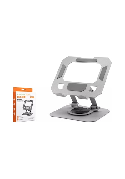 Hadron Hdx8022 360 Döner Tabanlı Metal Katlanır Tablet Ve Telefon Standı Siyah