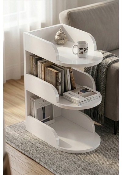 Northcity Yan Sehpa Suntalam Beyaz 60x43 Cm Abanoz - Beyaz