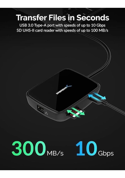 Sabrent Usb Tip C Bağlantı İstasyonu Ds-wspd Tb3 Dual Display Docking Station