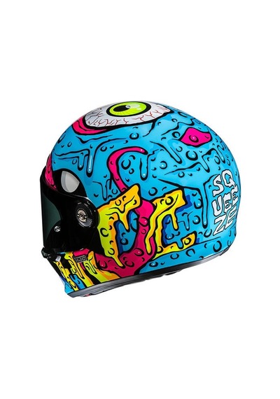 Hjc V10 Squeeze Mc28 Kapalı Motosiklet Kaskı Çok Renkli