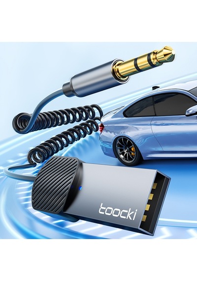 Cbtx Toockı Tq-bt01 Araç Bluetooth 5.0 Adaptör Aux Usb - 3,5mm Giriş Alıcısı - Gri