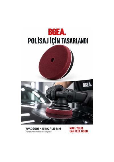 Bgea 5 İnç 125 Mm Bordo Destek Tabanlı Pasta Süngeri