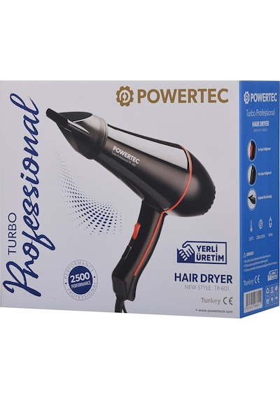 Powertec TR-601 Profesyonel Fön Makinesi + Berber Fön Fırçası