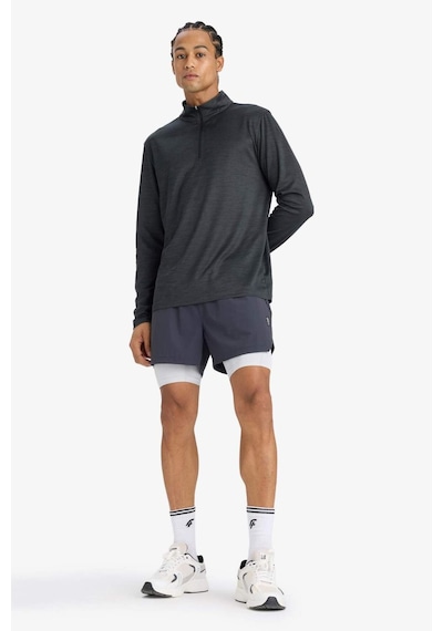 Defacto Defactofit Slim Fit Dar Kesim Sporcu Kısa Paça Şort E9365ax25auar214 Antrasit