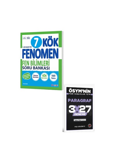 Fenomen 2027 7. Sınıf Fen Bilimleri Kök Soru Bankası+ Evp Akademi Paragraf