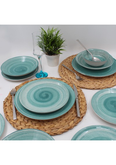 Milas 48 Parça Yemek Takımı Mavi