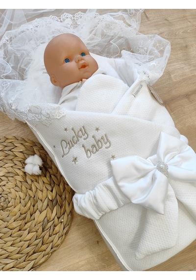 Yenidoğan Hediyelik Bebek Kundağı Unisex Bebek Dış Kundak Hastane Çıkışı Bebek Battaniye Oyun Matı Ekru