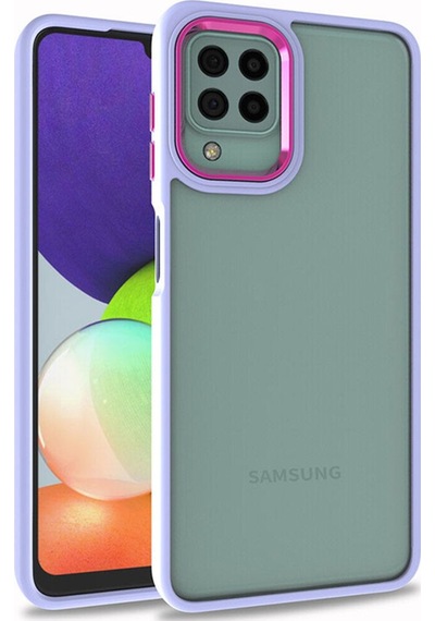 Galaxy A12 Kılıf Zore Flora Kapak Lila