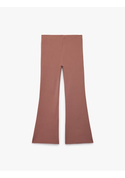 Koton Beli Lastikli Slim Fit İspanyol Paça Tayt Lila 7wkg40036ak