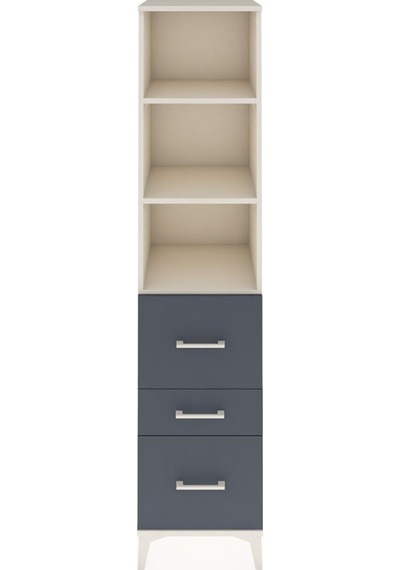 Hyperion Dolap 3 Raflı 3 Çekmeceli 44x44x195 Aytaşı-antrasit Aytaşı