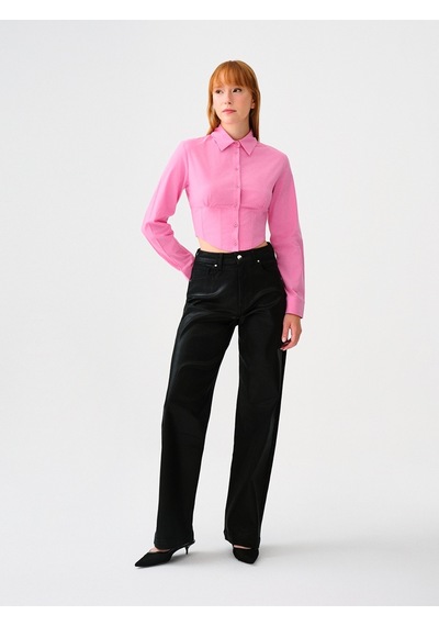 Slim Fit Kadın Gömlek U.kol Cosmetıc Pınk