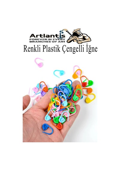 Plastik Çengelli İğne 100 Lü 1 Paket Örgü Ayracı Renkli Oval Çengelli İğne Klips İlmek Sabitleyici Belirleyici İp Tutucu