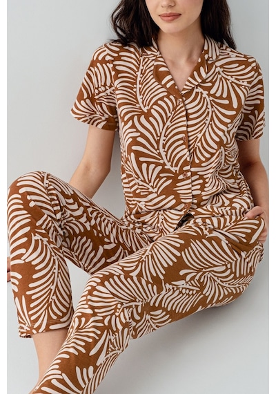 Arnetta Kadın Kahverengi Gömlek Pijama Takım Ar3607-s-v1 Kahverengi