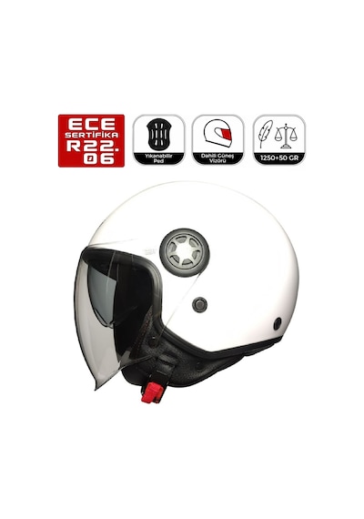 Fr612 Italy Motosiklet Kaskı Güneş Vizörlü Yarım Açık Motorcu Kask Çok Renkli