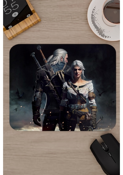 Witcher 3 Kaymaz Dikişli Kauçuk Oyuncu Mousepad V1 - 22x18 Gaming Mouse Pad Fare Altlığı