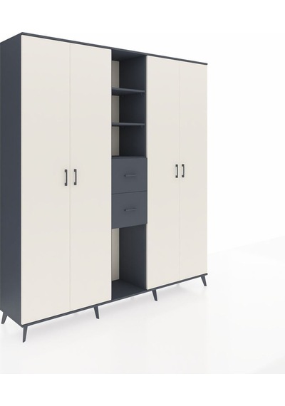 Hyperion Dolap 15 Raflı 2 Çekmeceli 4 Kapaklı 220x44x243 Antrasit-aytaşı/antrasit Aytası/antrasıt Hyperion Dolap 15 Raflı 2 Çekmeceli 4 Kapaklı 220x44x243 Antrasit-aytaşı/antrasit Aytası/antrasıt