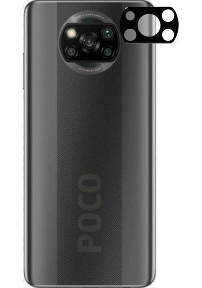 Xiaomi Poco X3 Zore 3D Kamera Camı Siyah