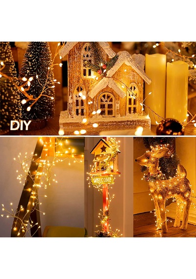 6 Metre 200 Led Gün Işığı Uzaktan Kumandalı, 8 Modlu Usb Peri Işığı