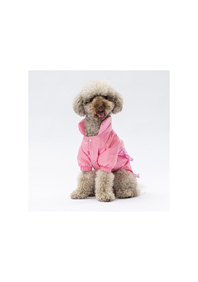 Pembe Victoria Köpek Mont Köpek Yağmurluk Köpek Kıyafeti Köpek Elbisesi