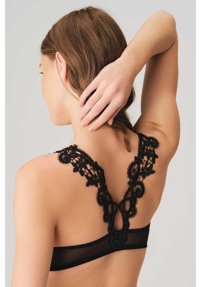MAN4637-1002 Anıl İç Giyim Kadın Balenli Destekli Dolgulu Sırt Detaylı Dantelli Sütyen ve String Takım (4637) Çok Renkli