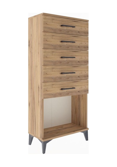 Arges Dolap 5 Çekmeceli 60x30x134 Çam-çam Atlas Çam