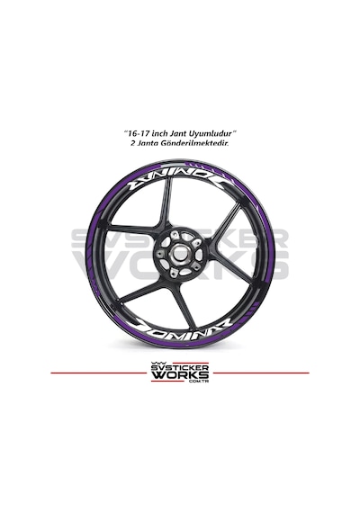 Bajaj Dominar Jant Sticker Dış Ve İç Set Sticker Jant Şeridi Mor