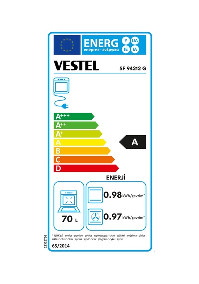 Vestel SF 94212 G Solo Fırın