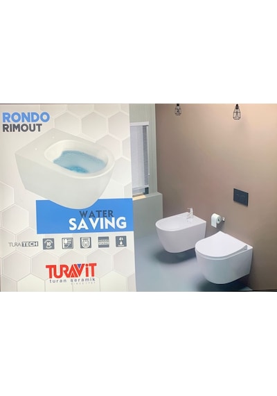 Turavit RND5512 Rondo Kanalsız Asma Klozet Nkp Yavaş Kapak