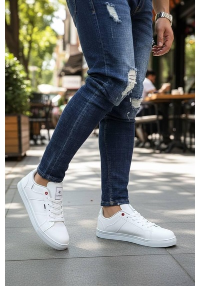 Sneakers Bağcıklı Erkek Ayakkabı Legan-8111 Beyaz