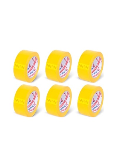 45 Mm X 100 Mt Sarı Koli Bandı 6 Adet
