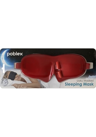 Poblex Uyku Maskesi 3D + Köpük Kulak Tıkacı Kırmızı