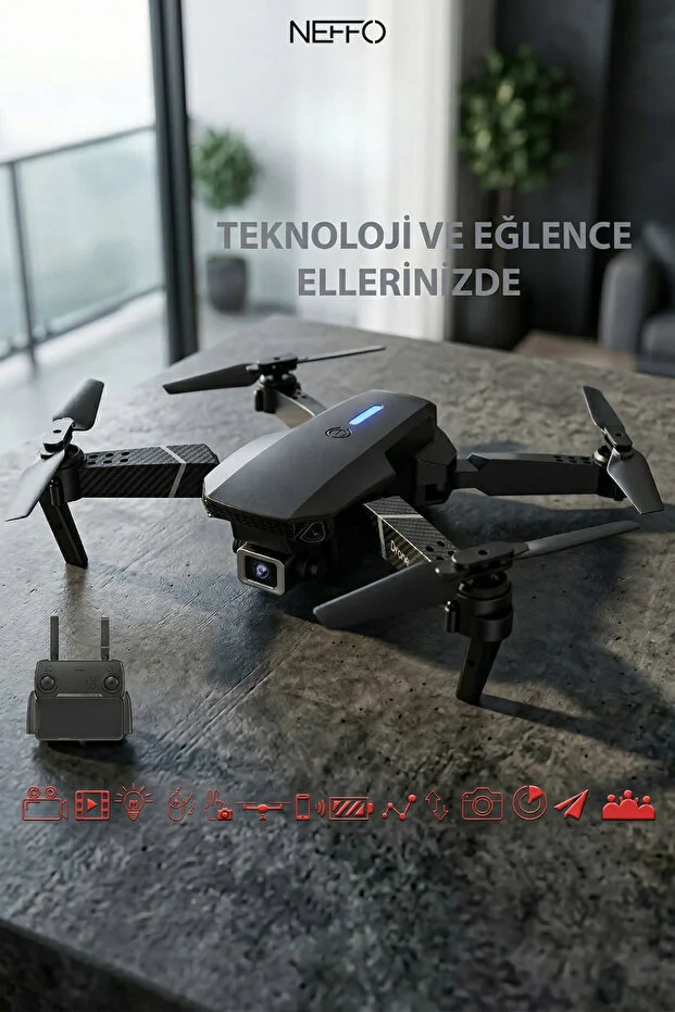 C5 Taşınabilir Katlanabilir Uzaktan Kumandalı Drone Kamera