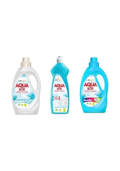 Aquabor Doğal Mineralli Sıvı Beyaz + Bulaşık + Sıvı Renkliler Set