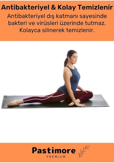 Enenstyle Taşıma Askılı Konfor Modeli Çift Taraflı Kaymaz Yoga Meditasyon Minderi Siyah Mat Çok Renkli